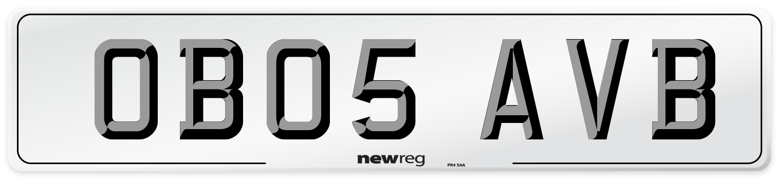 OB05 AVB Number Plate from New Reg